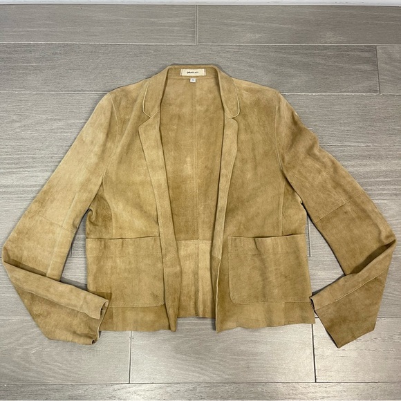 Anthropologie Jackett…etc. Genuine Suede Leather Open Front Jacket Blazer Boho M - Picture 8 of 16